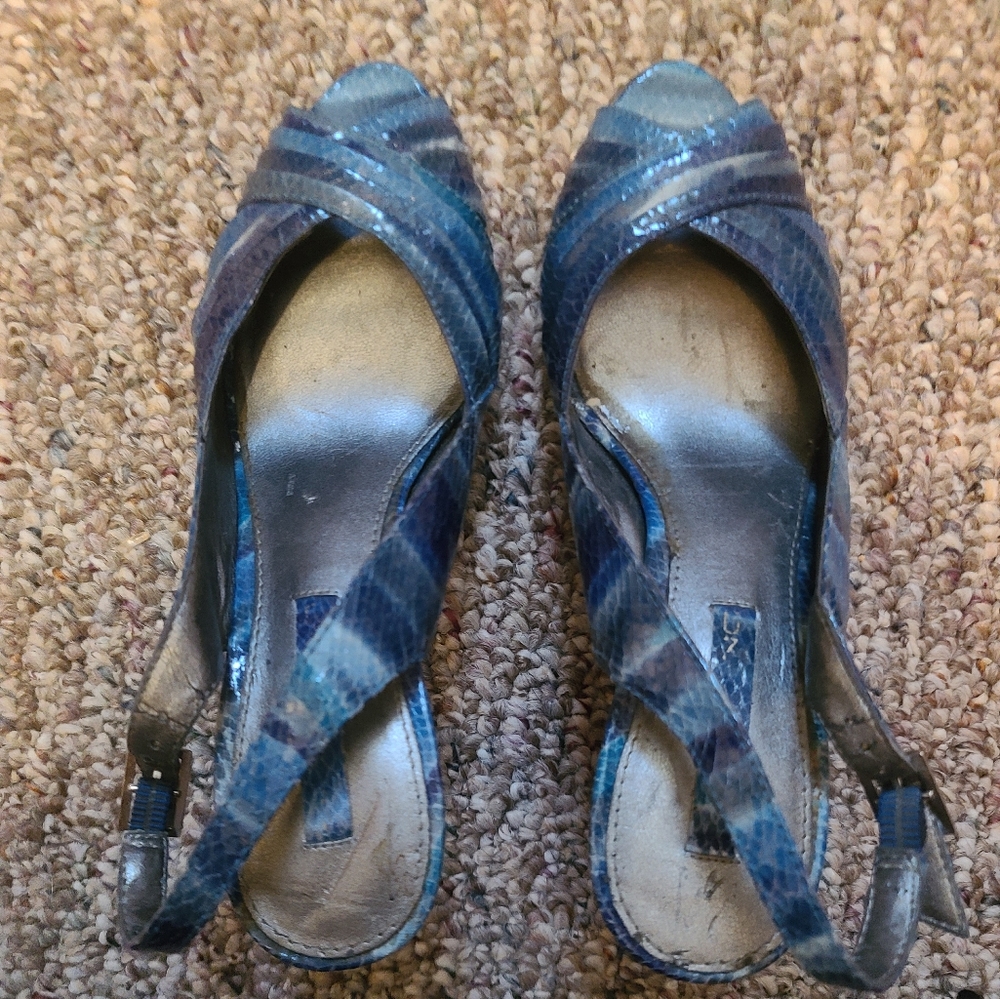 🐰Bandolino VINTAGE Shades of Blue Open Toe High Heels